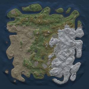 Thumbnail Rust Map: Procedural Map, Size: 4500, Seed: 2024549661, 18 Monuments