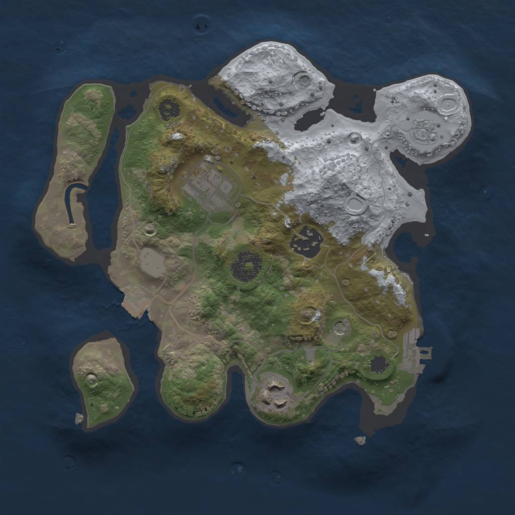 Rust Map: Procedural Map, Size: 2500, Seed: 791698722, 9 Monuments