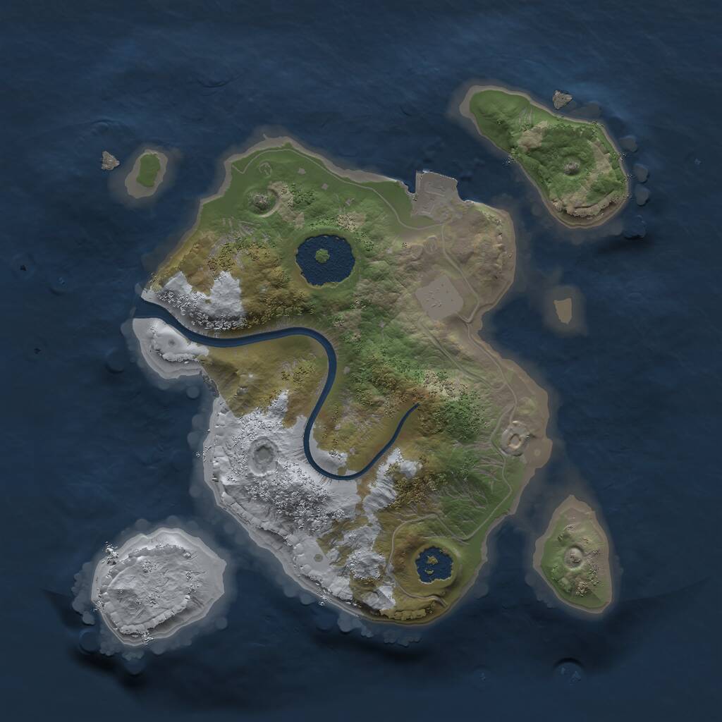 Rust Map: Procedural Map, Size: 2000, Seed: 20750, 1 Monuments