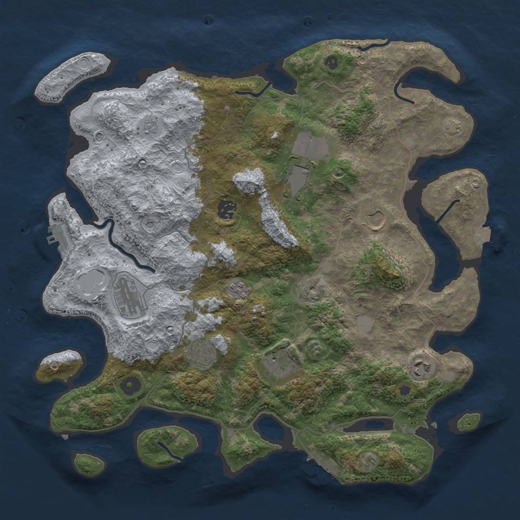 Rust Map: Procedural Map, Size: 4000, Seed: 1981292053, 16 Monuments