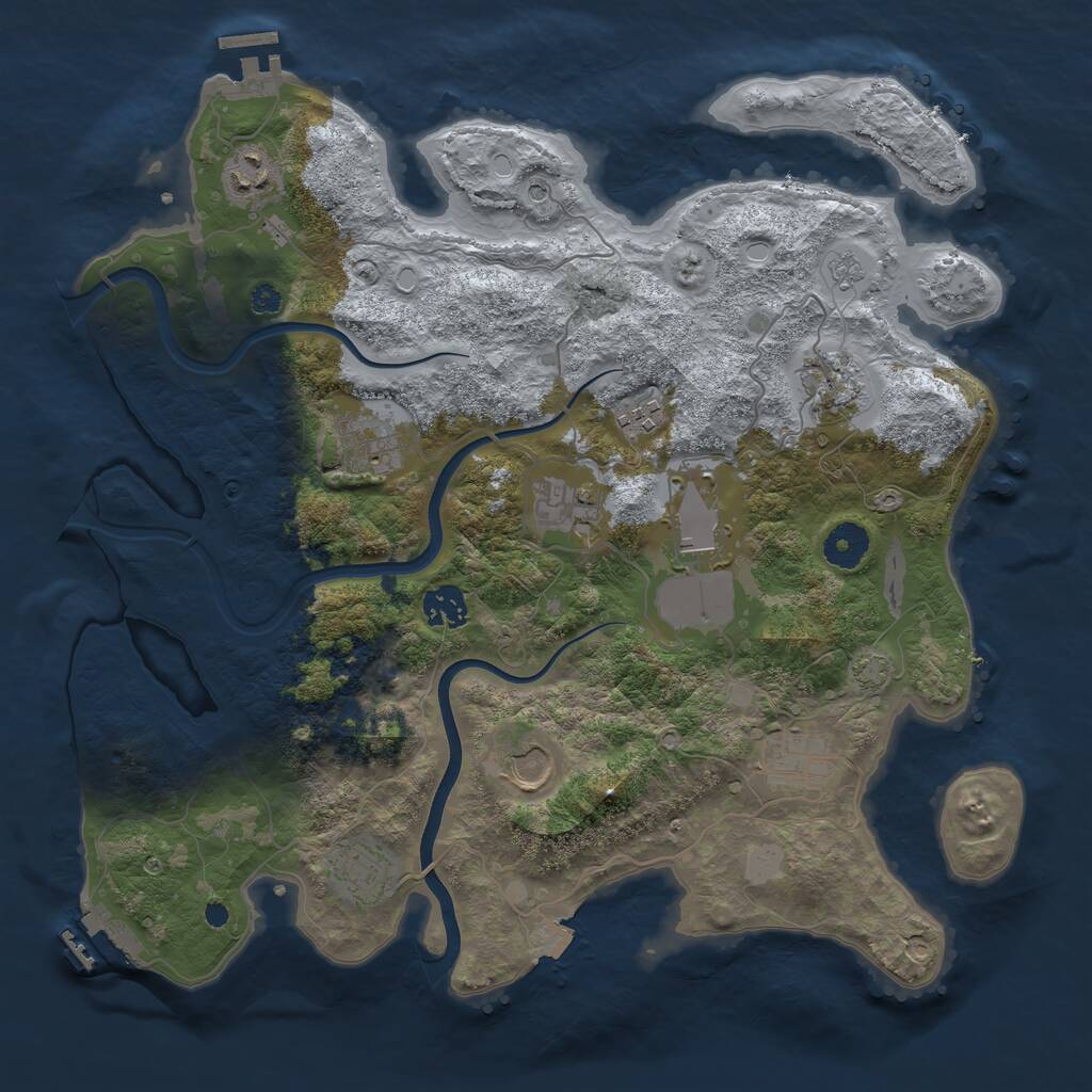 Rust Map: Procedural Map, Size: 3700, Seed: 1902460065, 16 Monuments