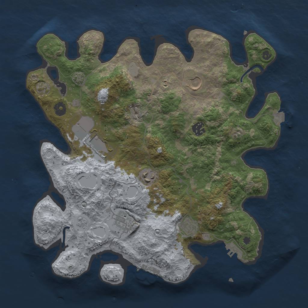 Rust Map: Procedural Map, Size: 3500, Seed: 1067568312, 13 Monuments