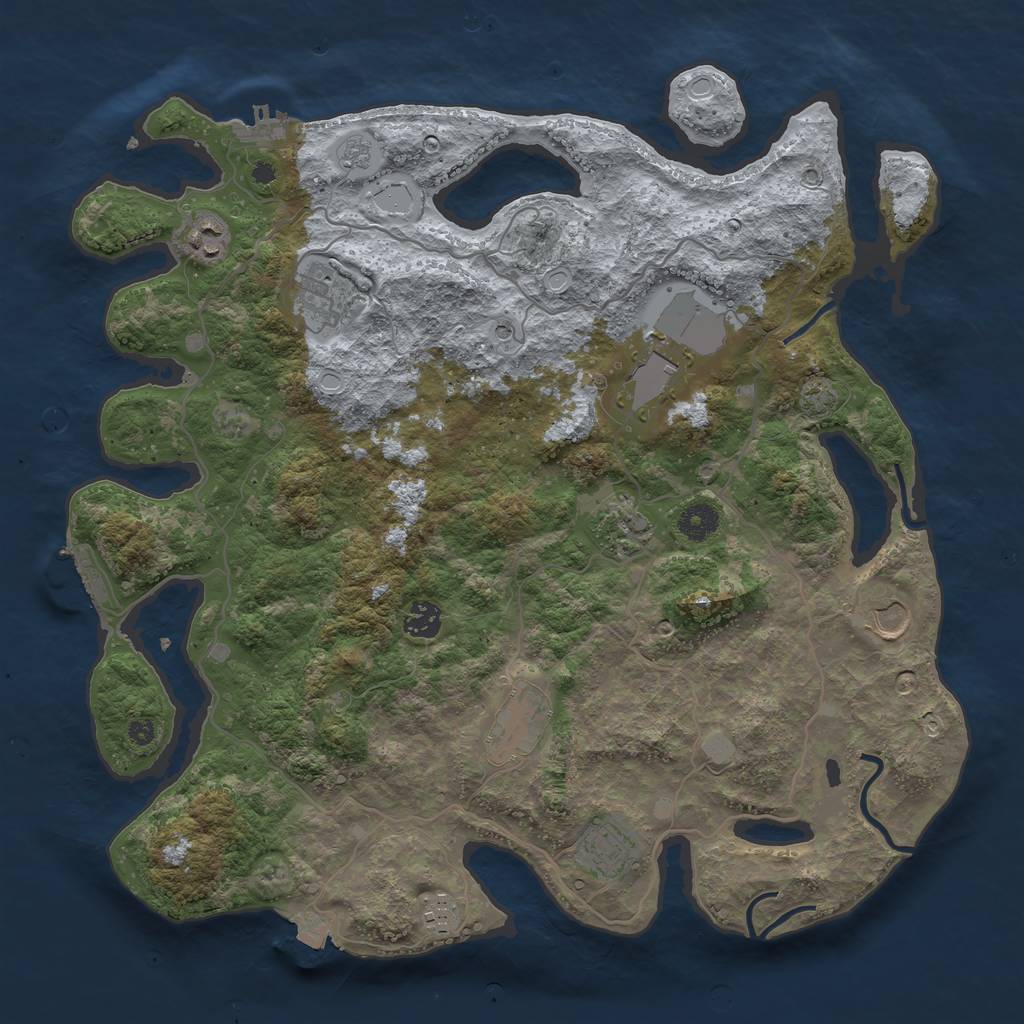 Rust Map: Procedural Map, Size: 4000, Seed: 26558885, 17 Monuments