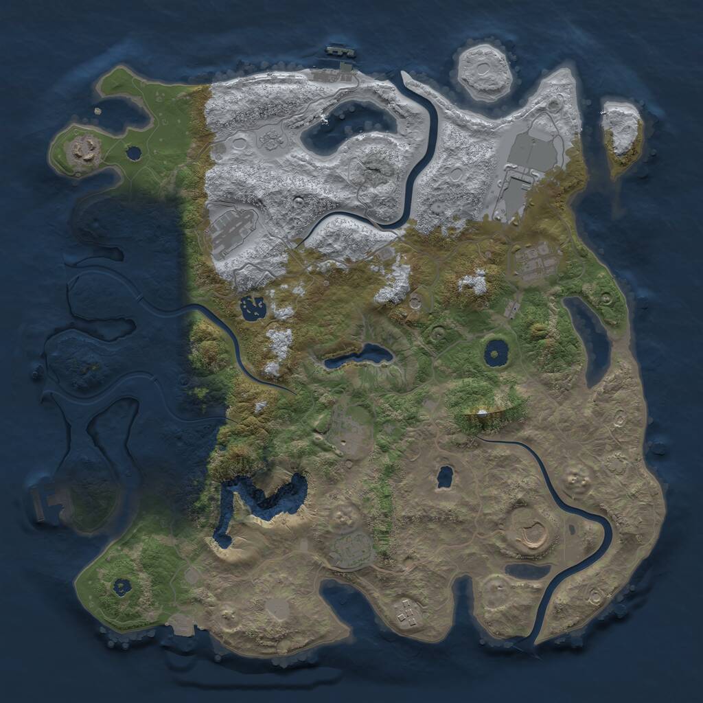 Rust Map: Procedural Map, Size: 4000, Seed: 26558885, 15 Monuments