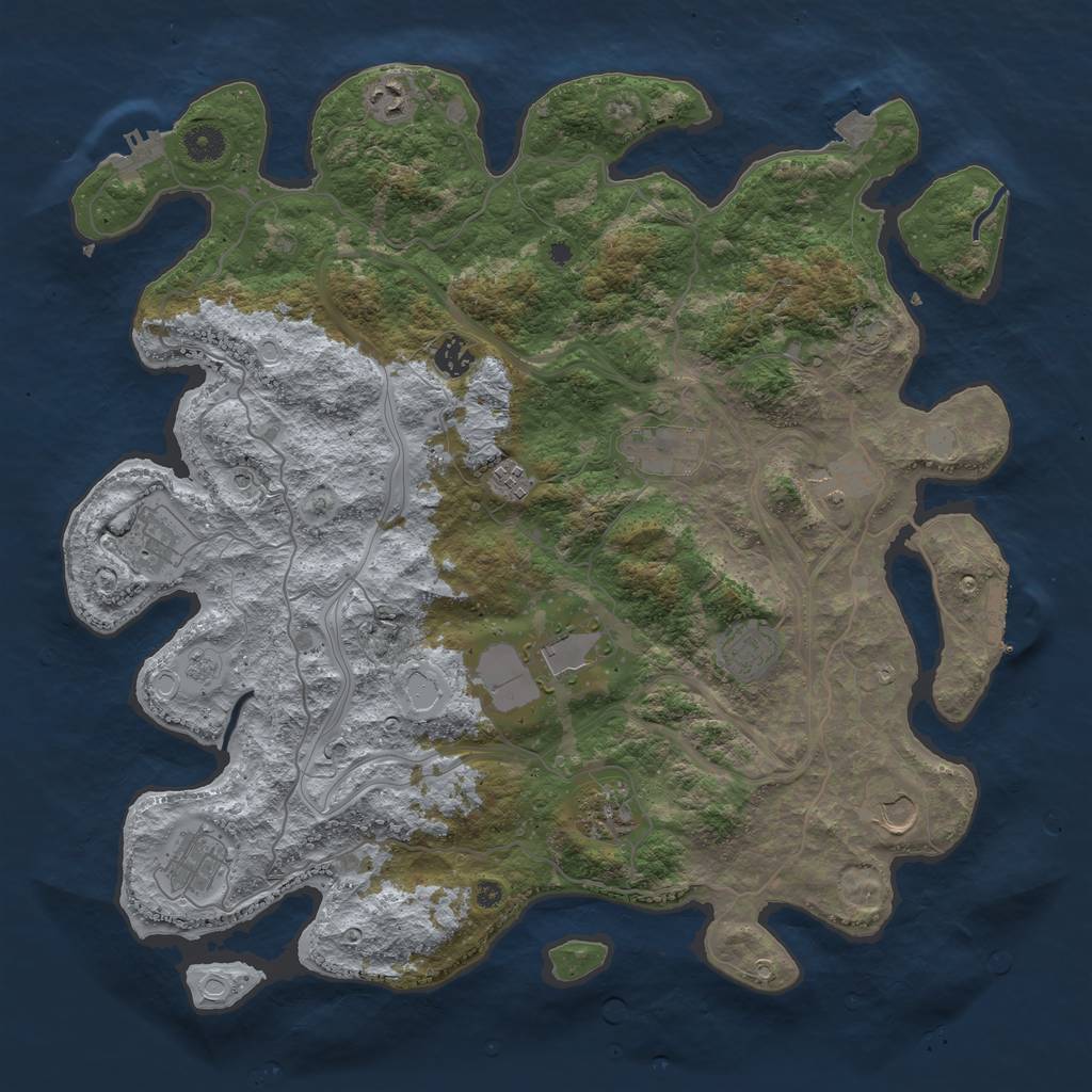 Rust Map: Procedural Map, Size: 4250, Seed: 1997355801, 19 Monuments