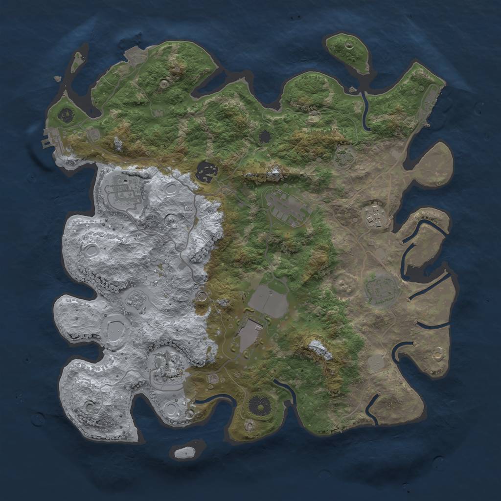 Rust Map: Procedural Map, Size: 3500, Seed: 19911015, 15 Monuments