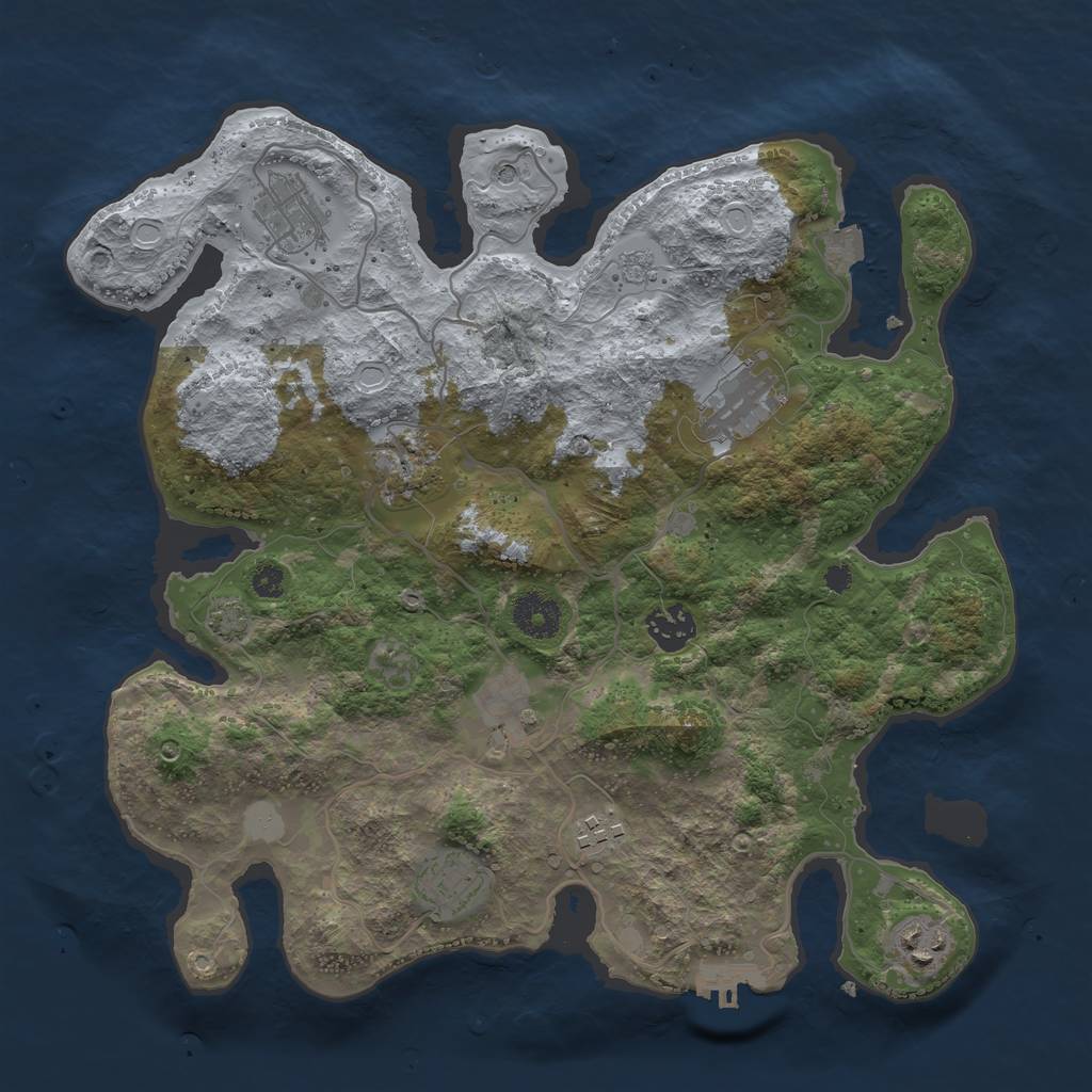 Rust Map: Procedural Map, Size: 3450, Seed: 92958508, 15 Monuments