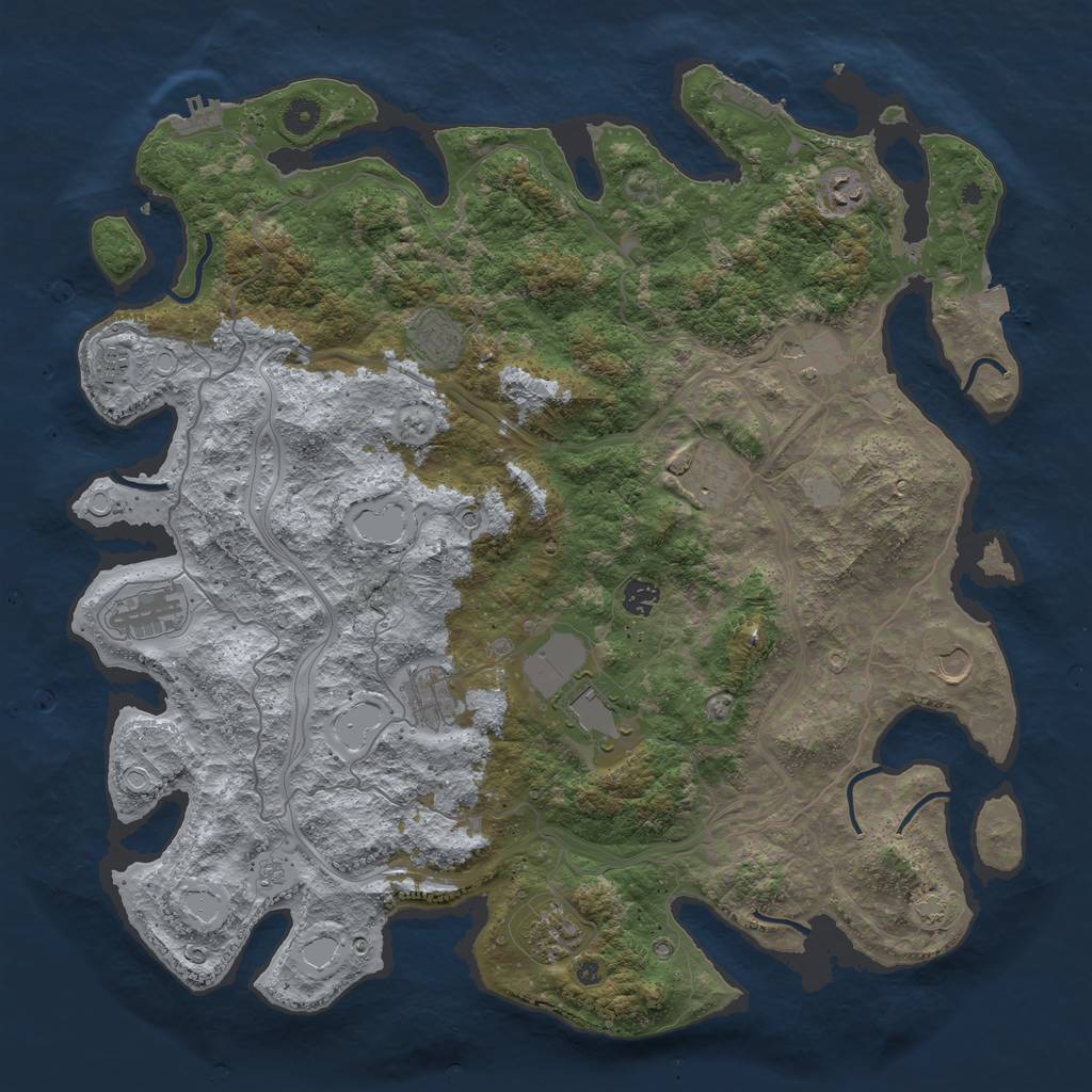 Rust Map: Procedural Map, Size: 4500, Seed: 20230907, 19 Monuments