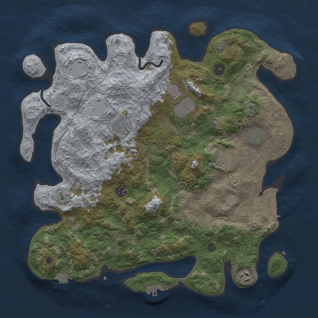 Rust Map: Procedural Map, Size: 4000, Seed: 15050335, 15 Monuments