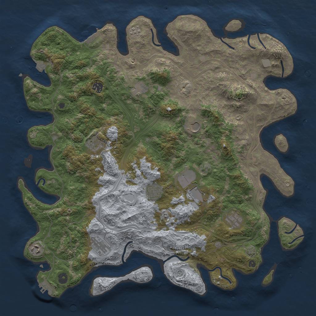 Rust Map: Procedural Map, Size: 4500, Seed: 2147483633, 17 Monuments