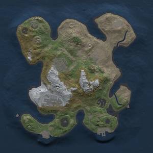 Thumbnail Rust Map: Procedural Map, Size: 2500, Seed: 1034653103, 9 Monuments