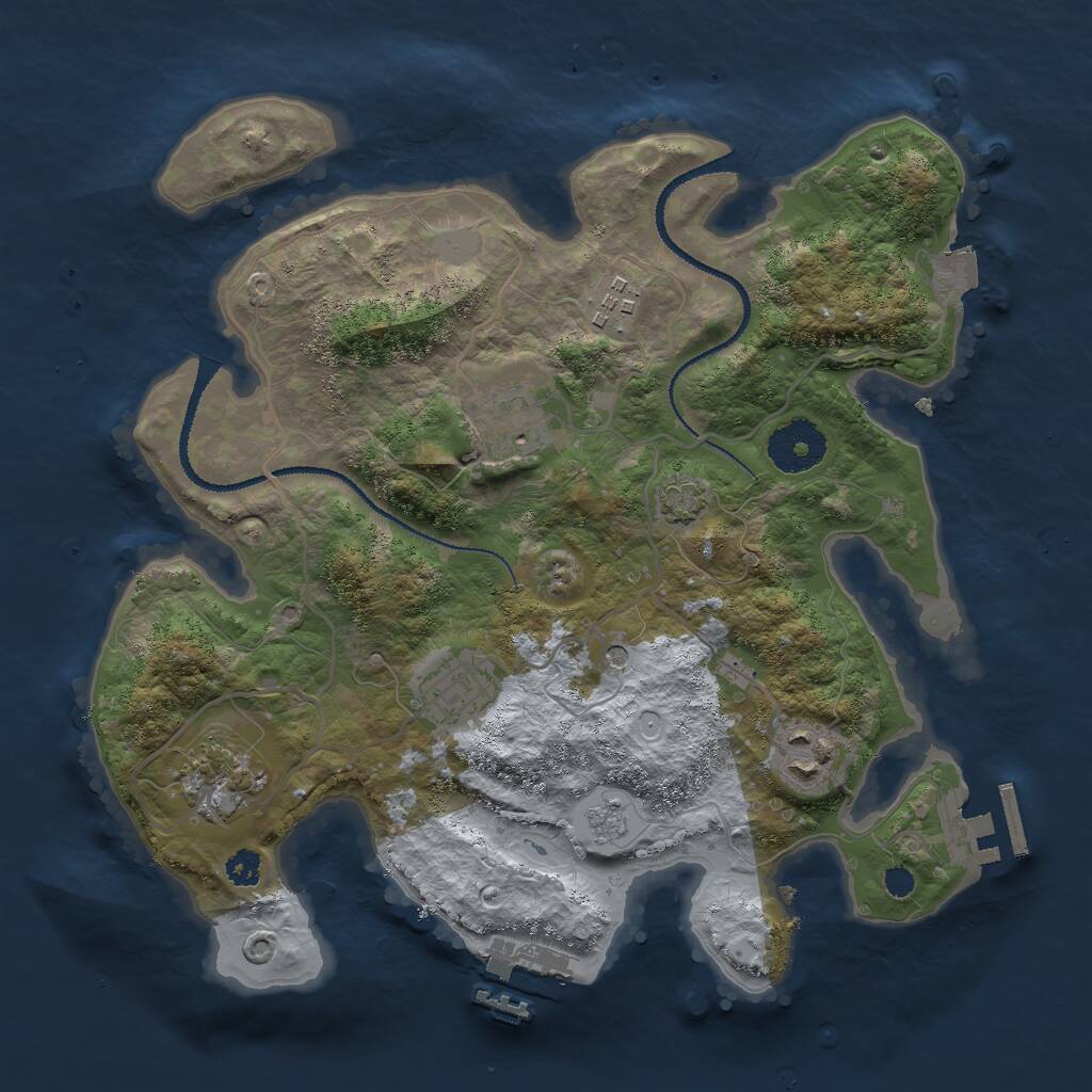 Rust Map: Procedural Map, Size: 3000, Seed: 1905637682, 11 Monuments