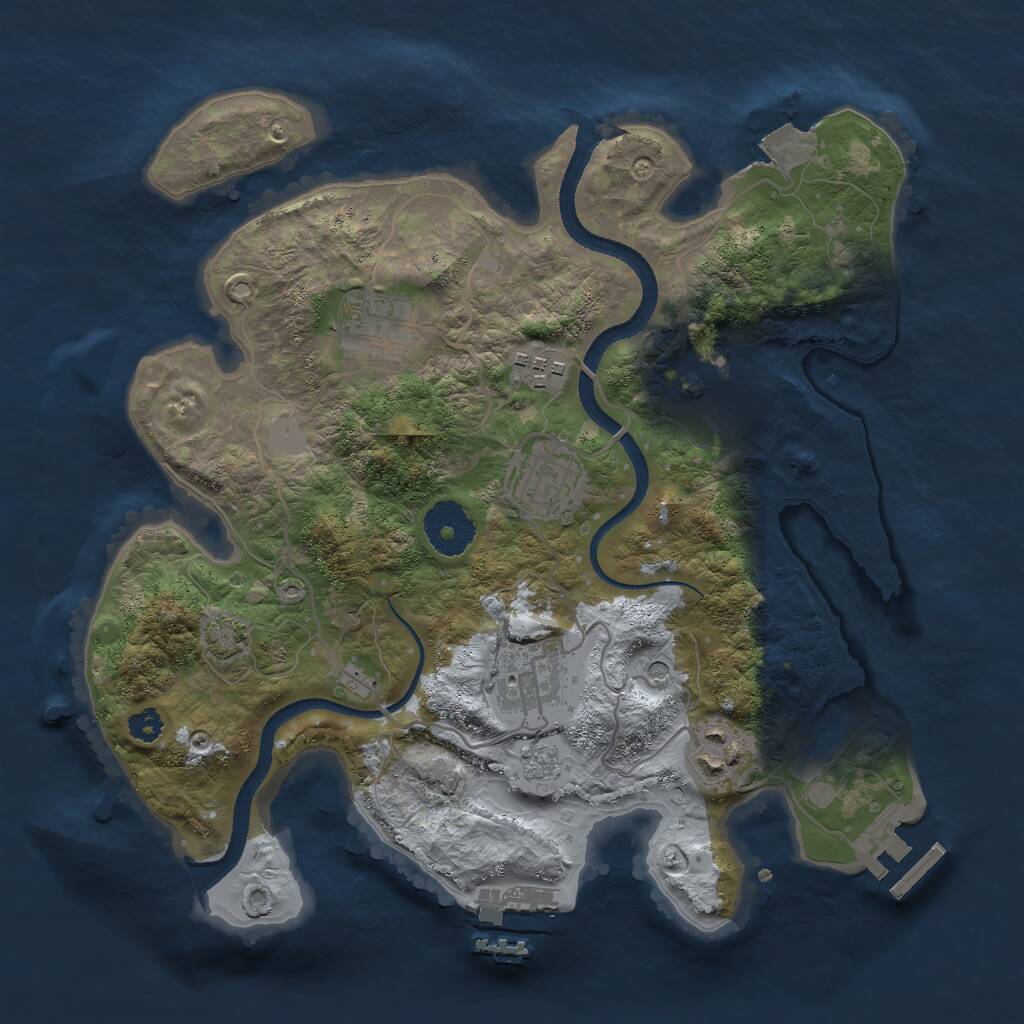 Rust Map: Procedural Map, Size: 3000, Seed: 1905637682, 12 Monuments