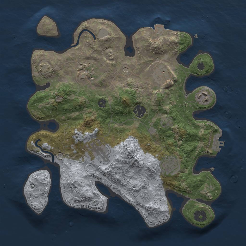 Rust Map: Procedural Map, Size: 3000, Seed: 1966845902, 13 Monuments