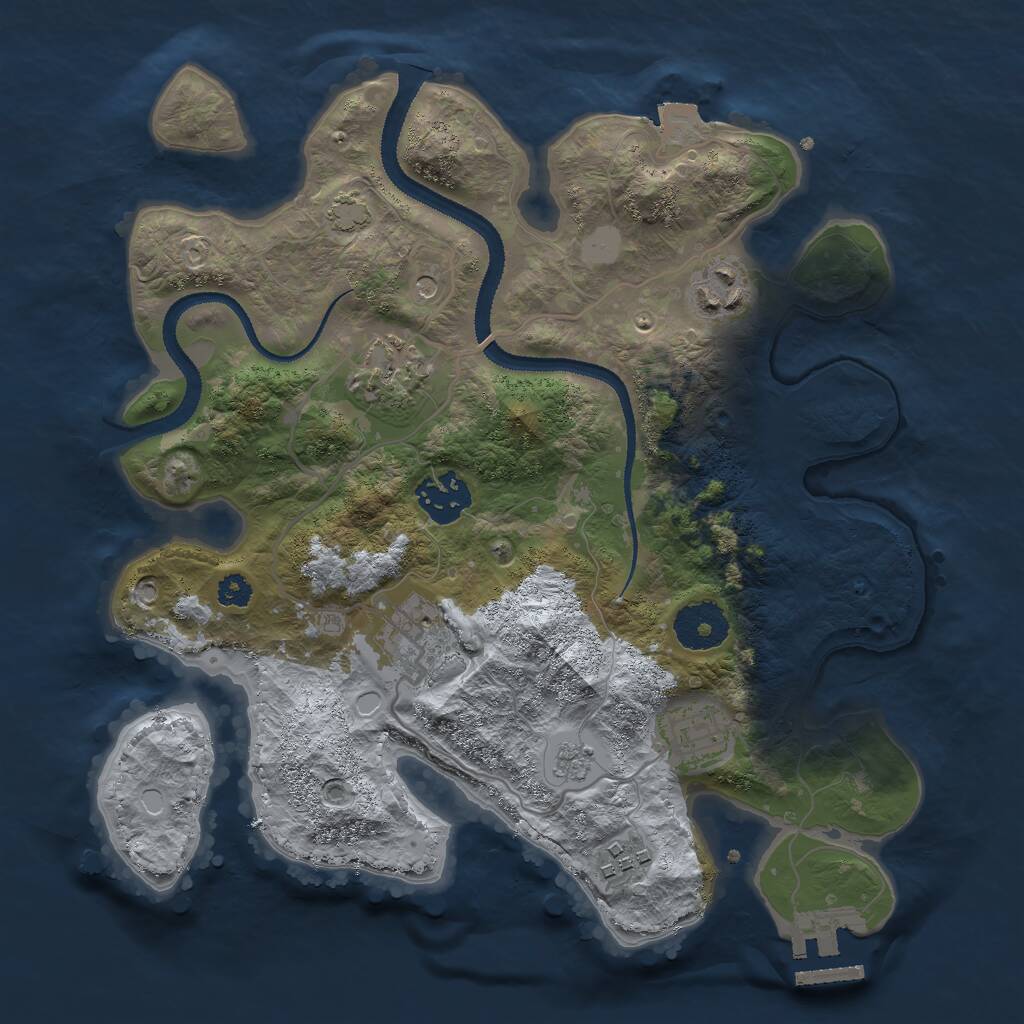 Rust Map: Procedural Map, Size: 3000, Seed: 1966845902, 11 Monuments