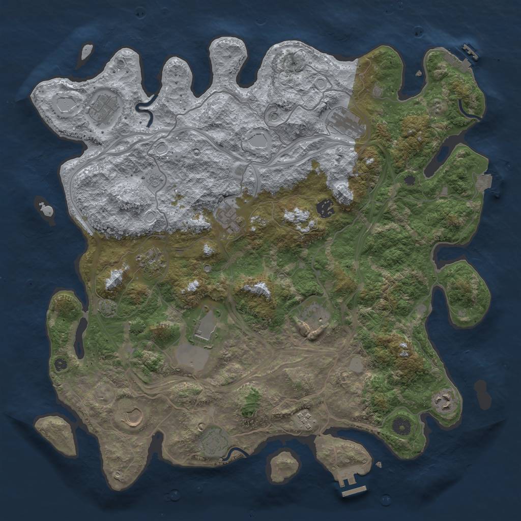 Rust Map: Procedural Map, Size: 4250, Seed: 1058666123, 19 Monuments