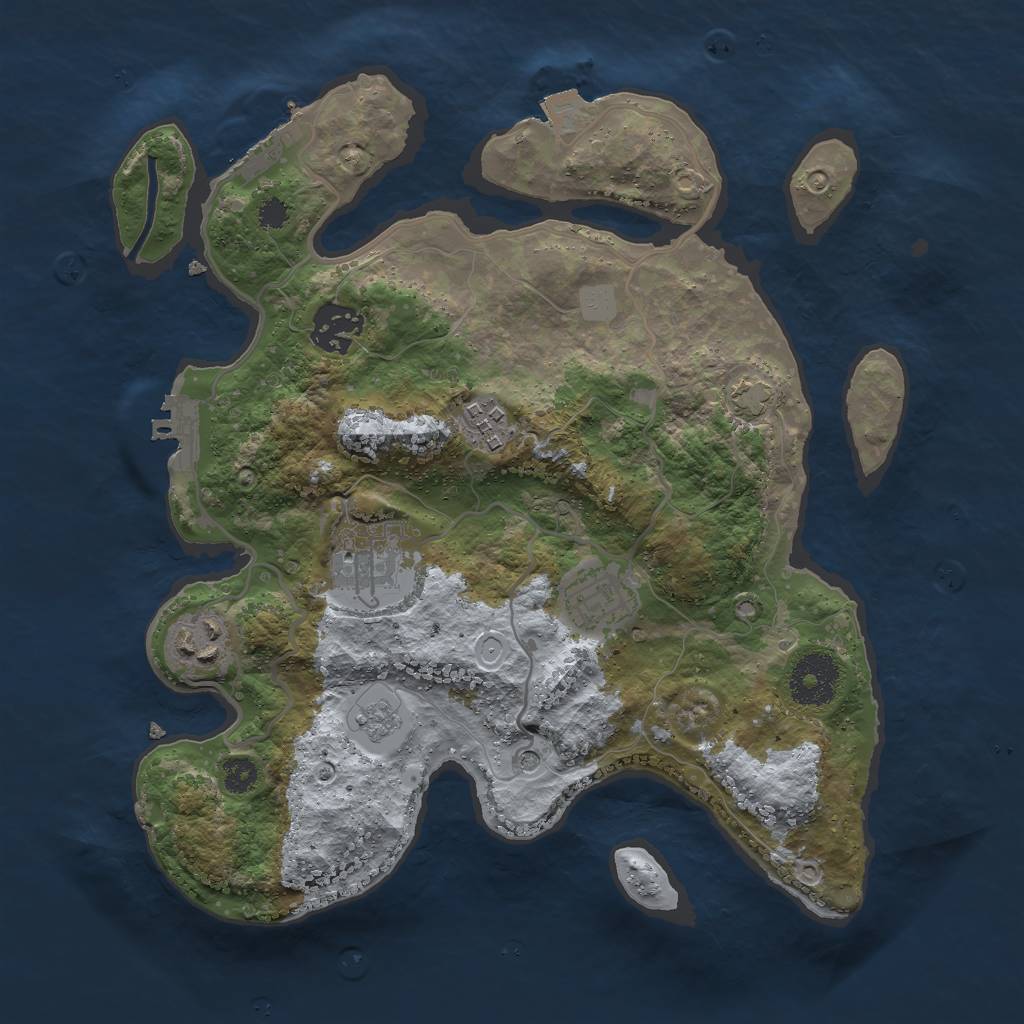 Rust Map: Procedural Map, Size: 3000, Seed: 8510247, 13 Monuments