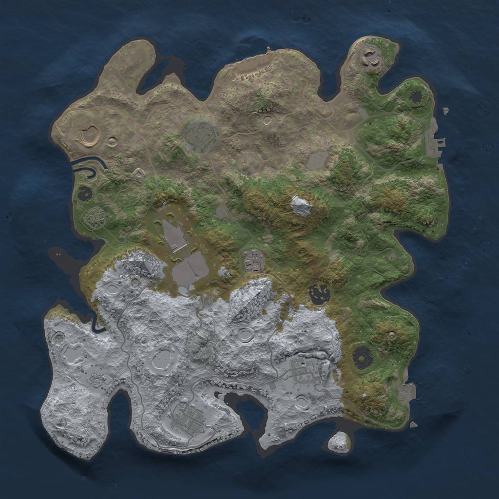 Rust Map: Procedural Map, Size: 3500, Seed: 295994704, 16 Monuments