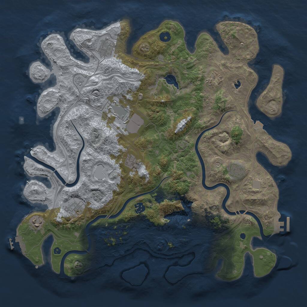 Rust Map: Procedural Map, Size: 4250, Seed: 466236696, 15 Monuments