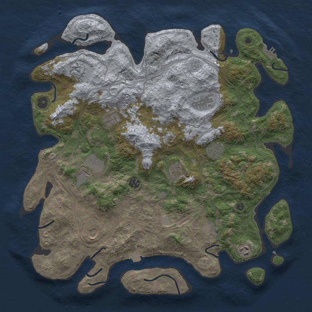 Rust Map: Procedural Map, Size: 4250, Seed: 245590304, 18 Monuments
