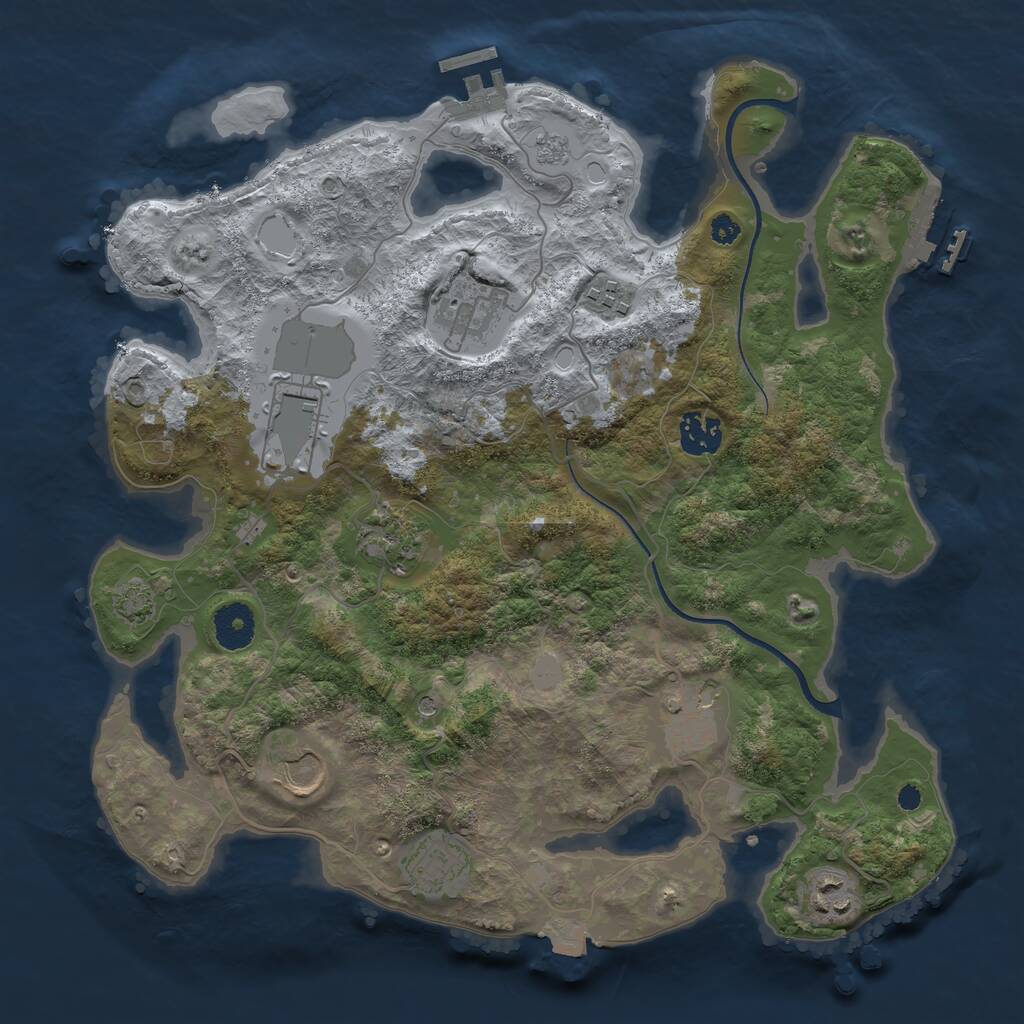 Rust Map: Procedural Map, Size: 3500, Seed: 567104118, 15 Monuments