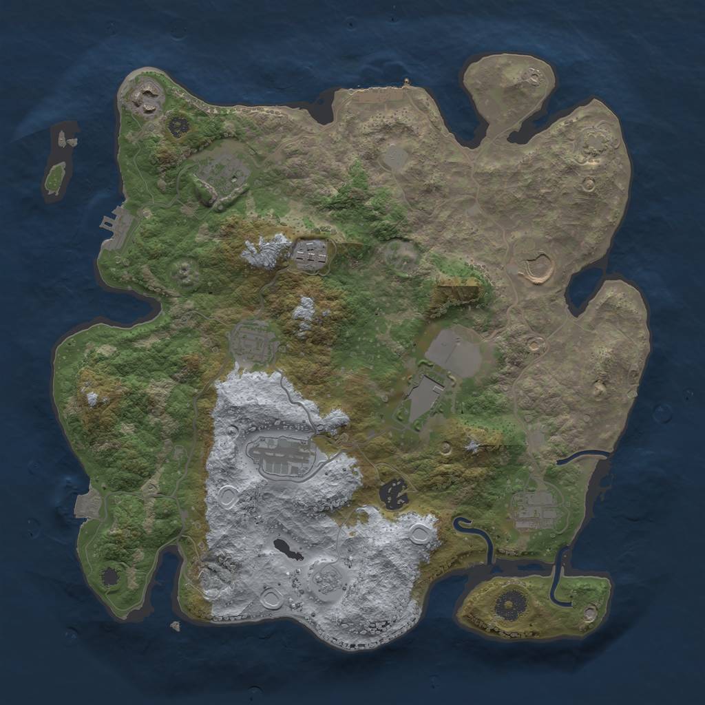 Rust Map: Procedural Map, Size: 3500, Seed: 1466267926, 16 Monuments