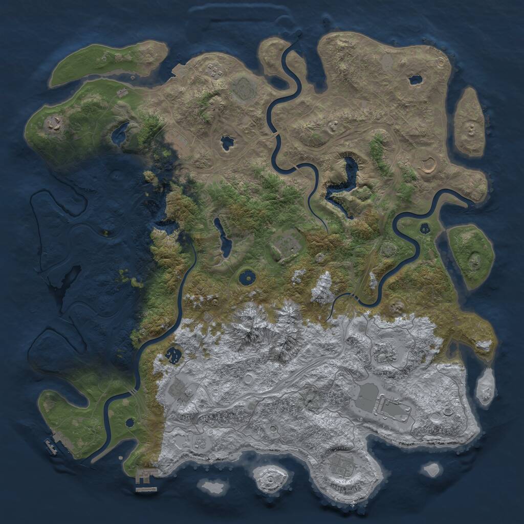Rust Map: Procedural Map, Size: 5000, Seed: 39849135, 17 Monuments