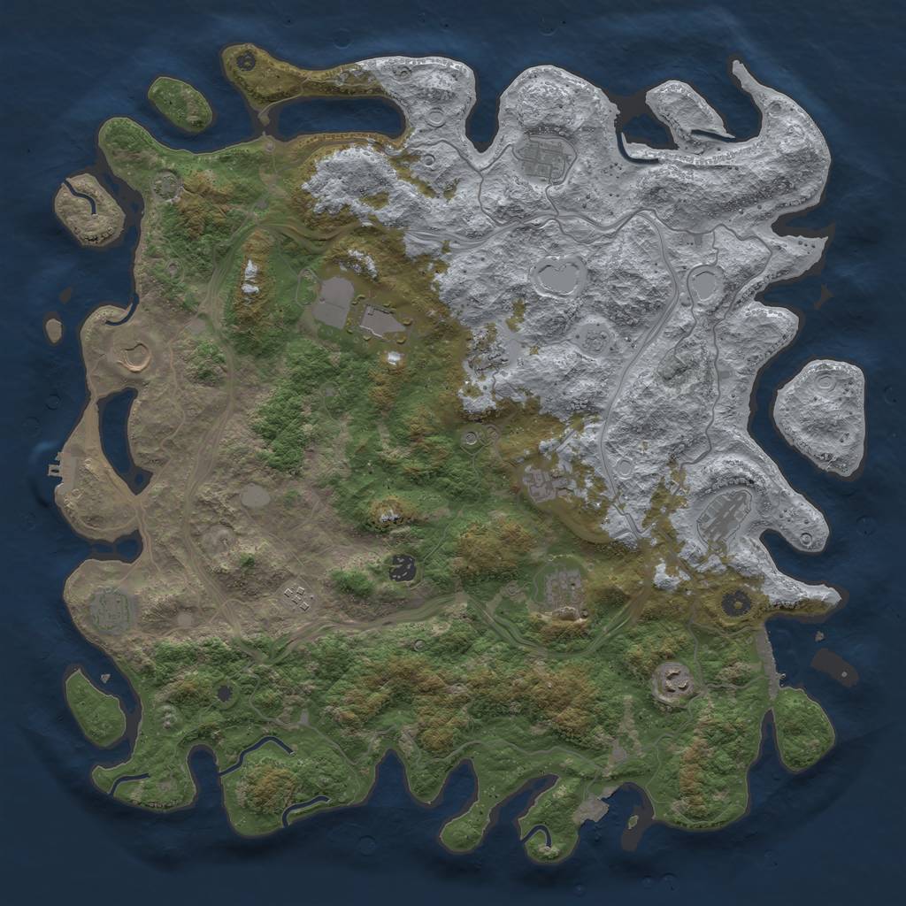 Rust Map: Procedural Map, Size: 4800, Seed: 831660188, 19 Monuments