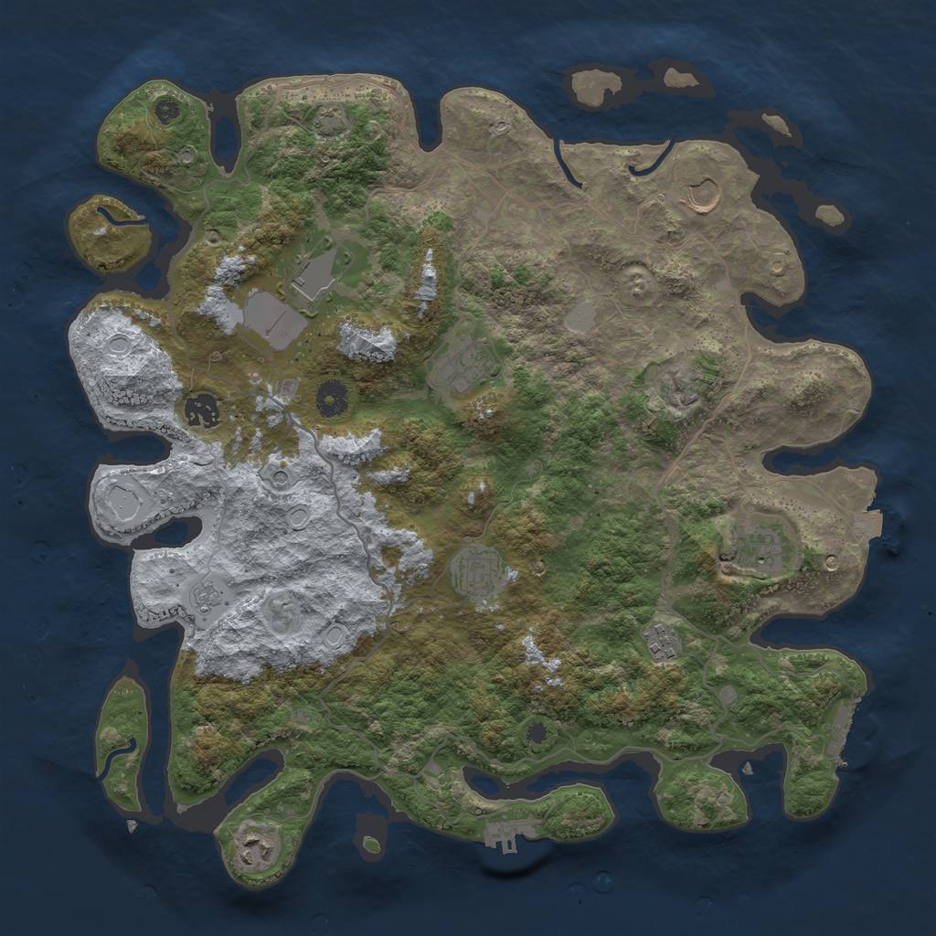 Rust Map: Procedural Map, Size: 4000, Seed: 6189752, 16 Monuments