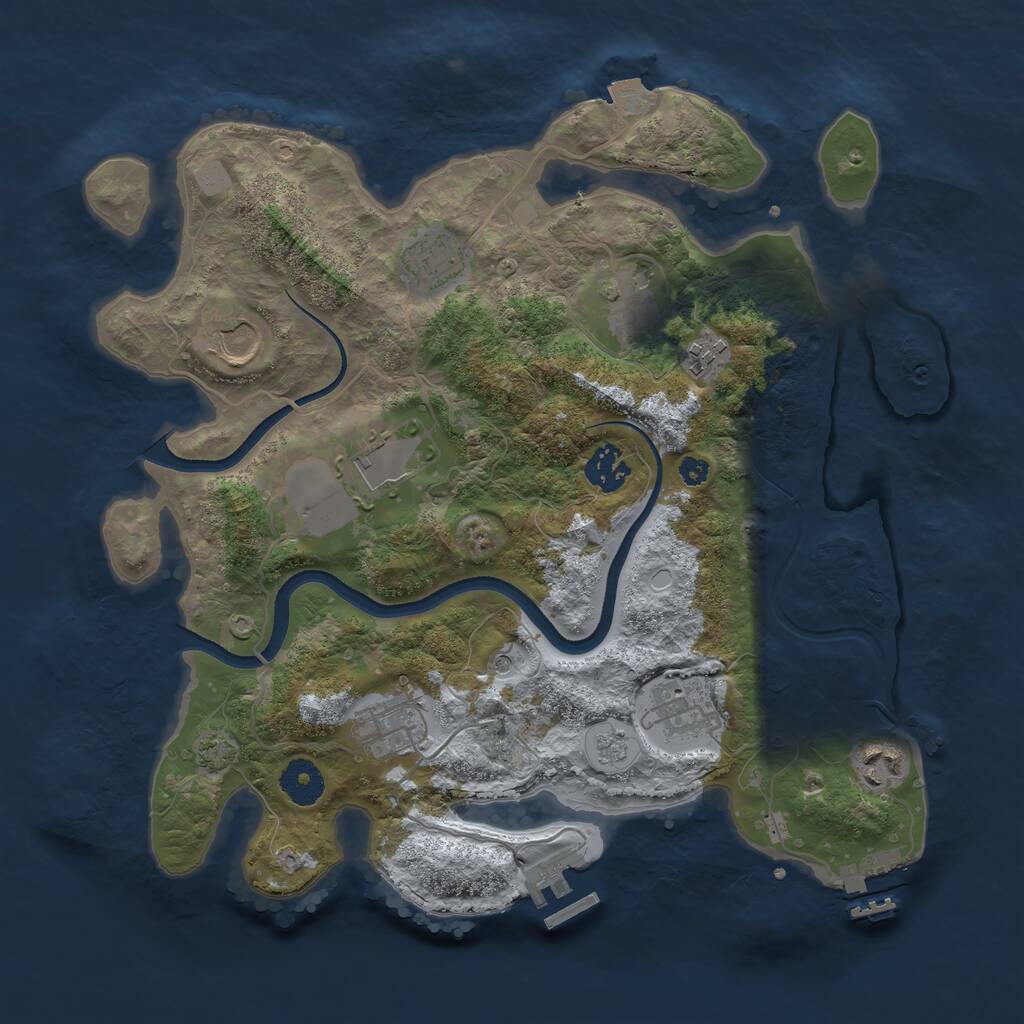 Rust Map: Procedural Map, Size: 3500, Seed: 11208885, 15 Monuments