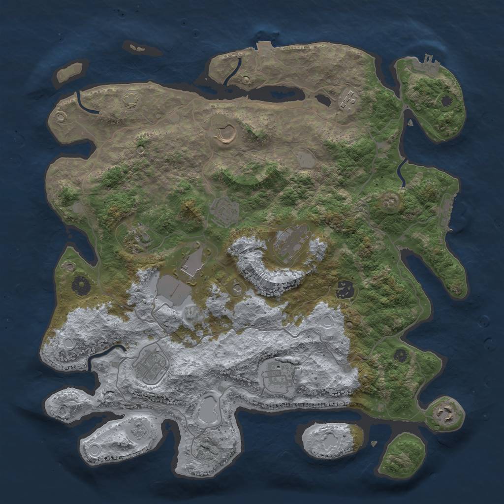 Rust Map: Procedural Map, Size: 4000, Seed: 5899, 18 Monuments