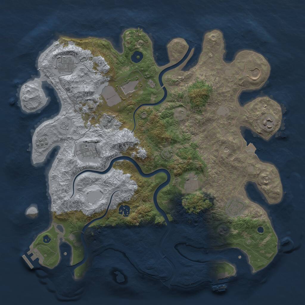 Rust Map: Procedural Map, Size: 3900, Seed: 383, 15 Monuments