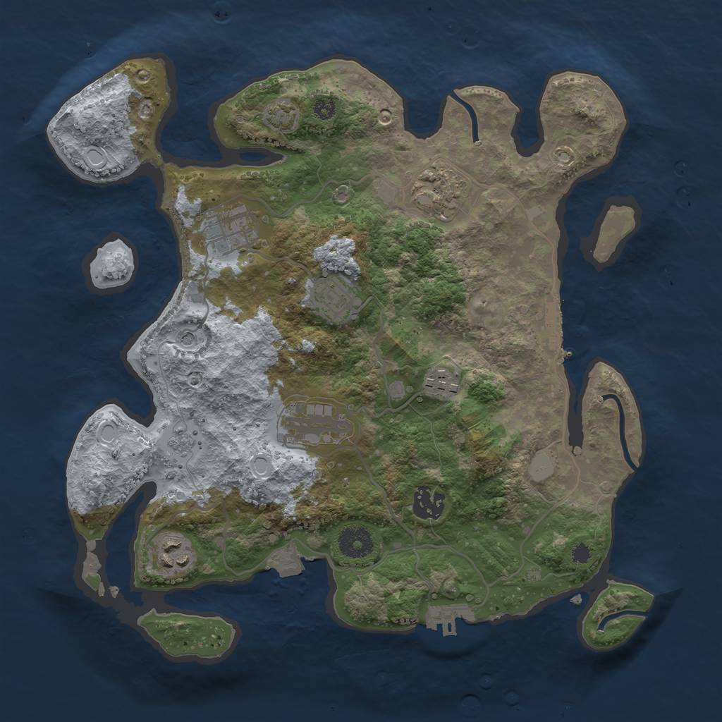 Rust Map: Procedural Map, Size: 3250, Seed: 1062031780, 15 Monuments