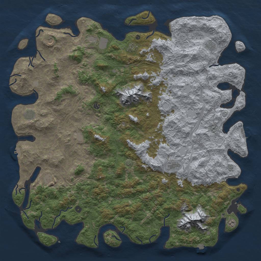 Rust Map: Procedural Map, Size: 6000, Seed: 5900, 19 Monuments
