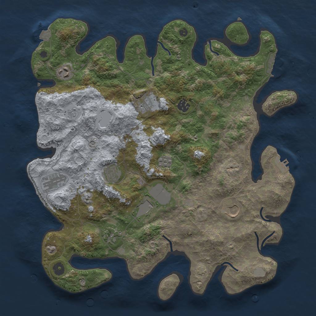 Rust Map: Procedural Map, Size: 3900, Seed: 13714784, 17 Monuments