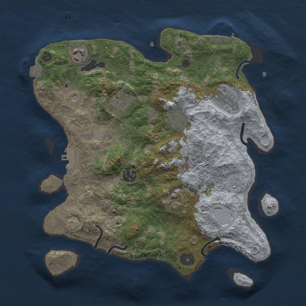 Rust Map: Procedural Map, Size: 3250, Seed: 359364924, 15 Monuments