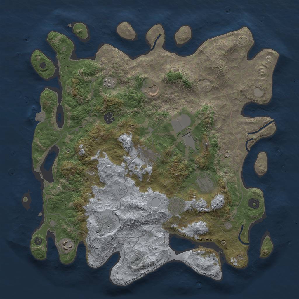 Rust Map: Procedural Map, Size: 4000, Seed: 600691286, 15 Monuments