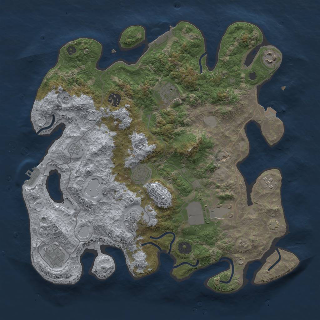 Rust Map: Procedural Map, Size: 3650, Seed: 56879732, 16 Monuments
