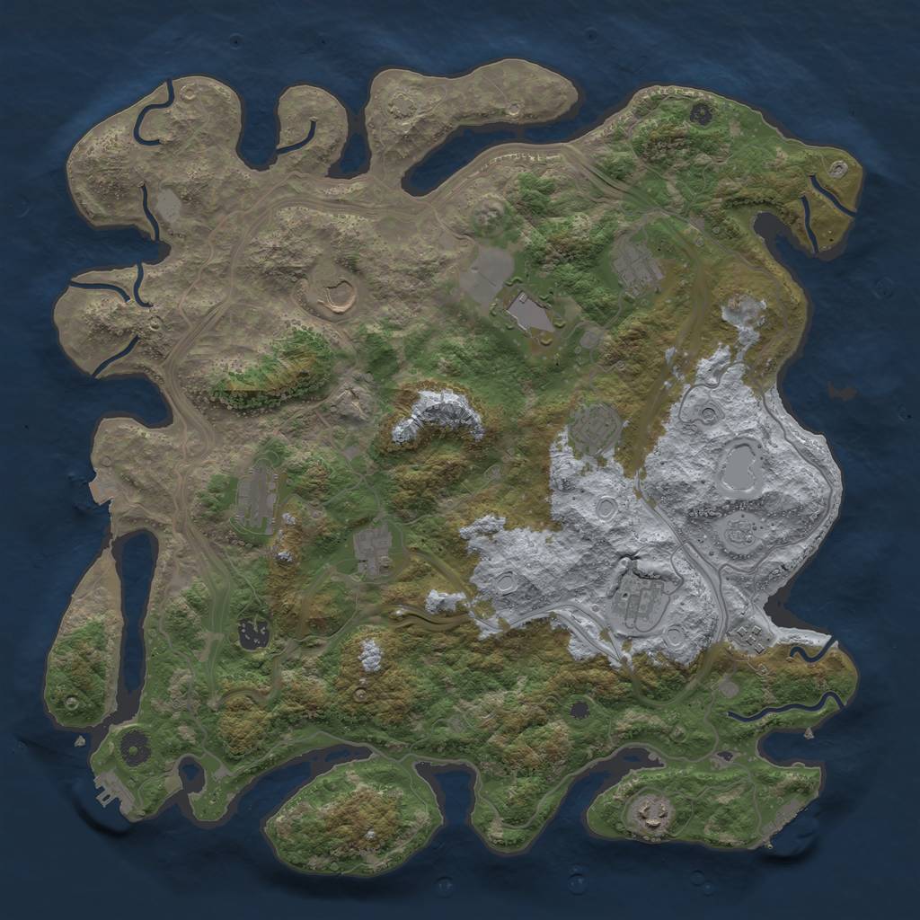 Rust Map: Procedural Map, Size: 4250, Seed: 1965262733, 18 Monuments
