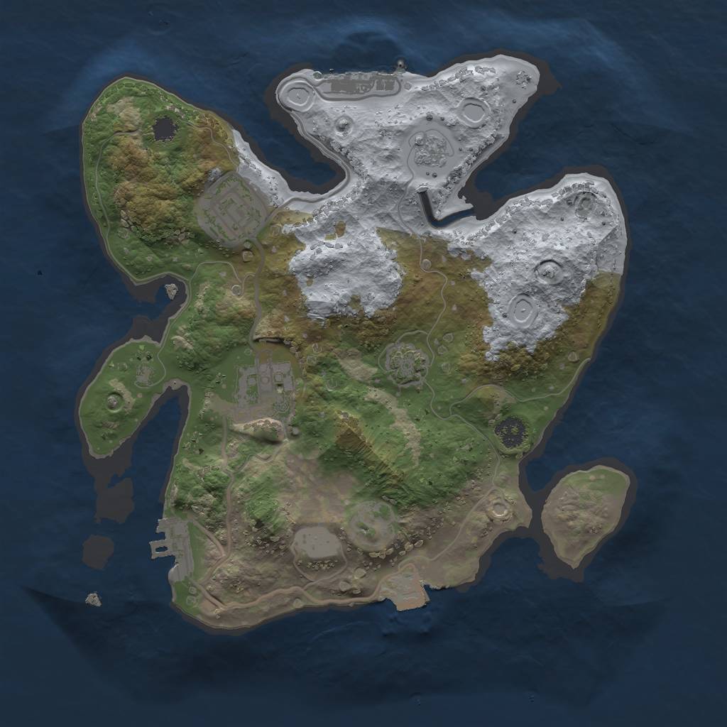 Rust Map: Procedural Map, Size: 2500, Seed: 69291, 9 Monuments