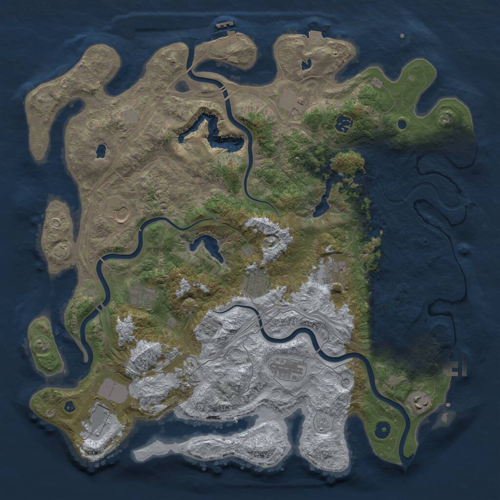 Rust Map: Procedural Map, Size: 4500, Seed: 13232, 17 Monuments