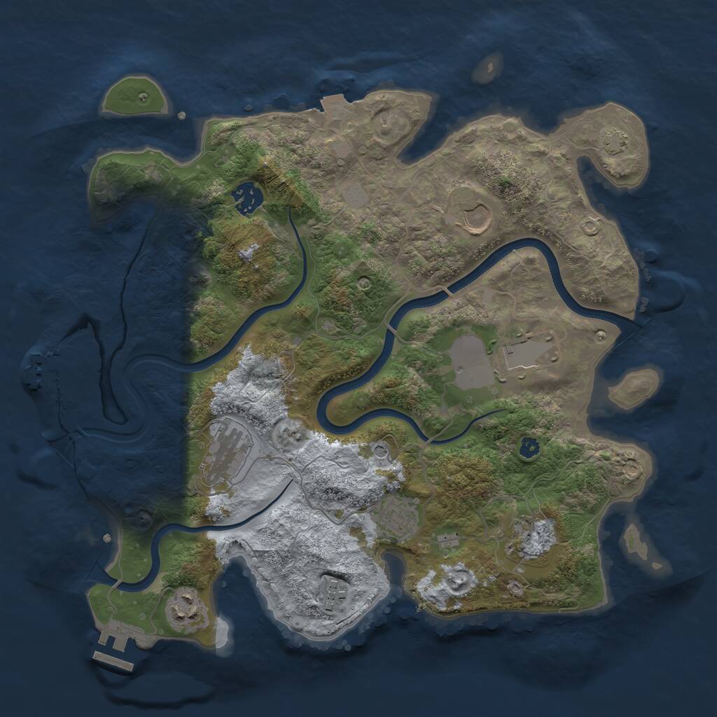 Rust Map: Procedural Map, Size: 3500, Seed: 1322413725, 13 Monuments