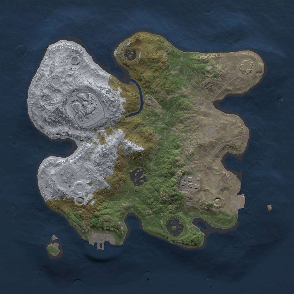 Rust Map: Procedural Map, Size: 2500, Seed: 78036924, 9 Monuments