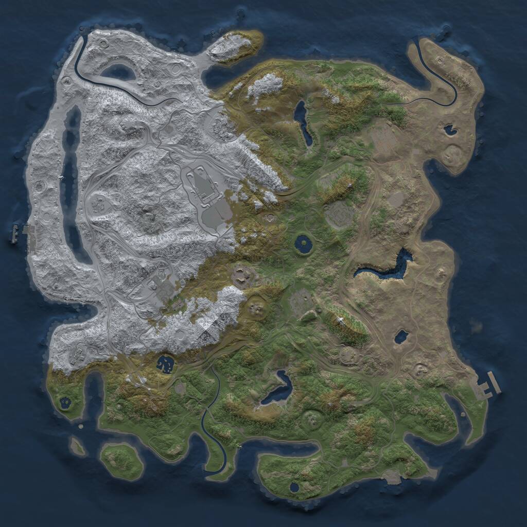 Rust Map: Procedural Map, Size: 4500, Seed: 249366897, 15 Monuments