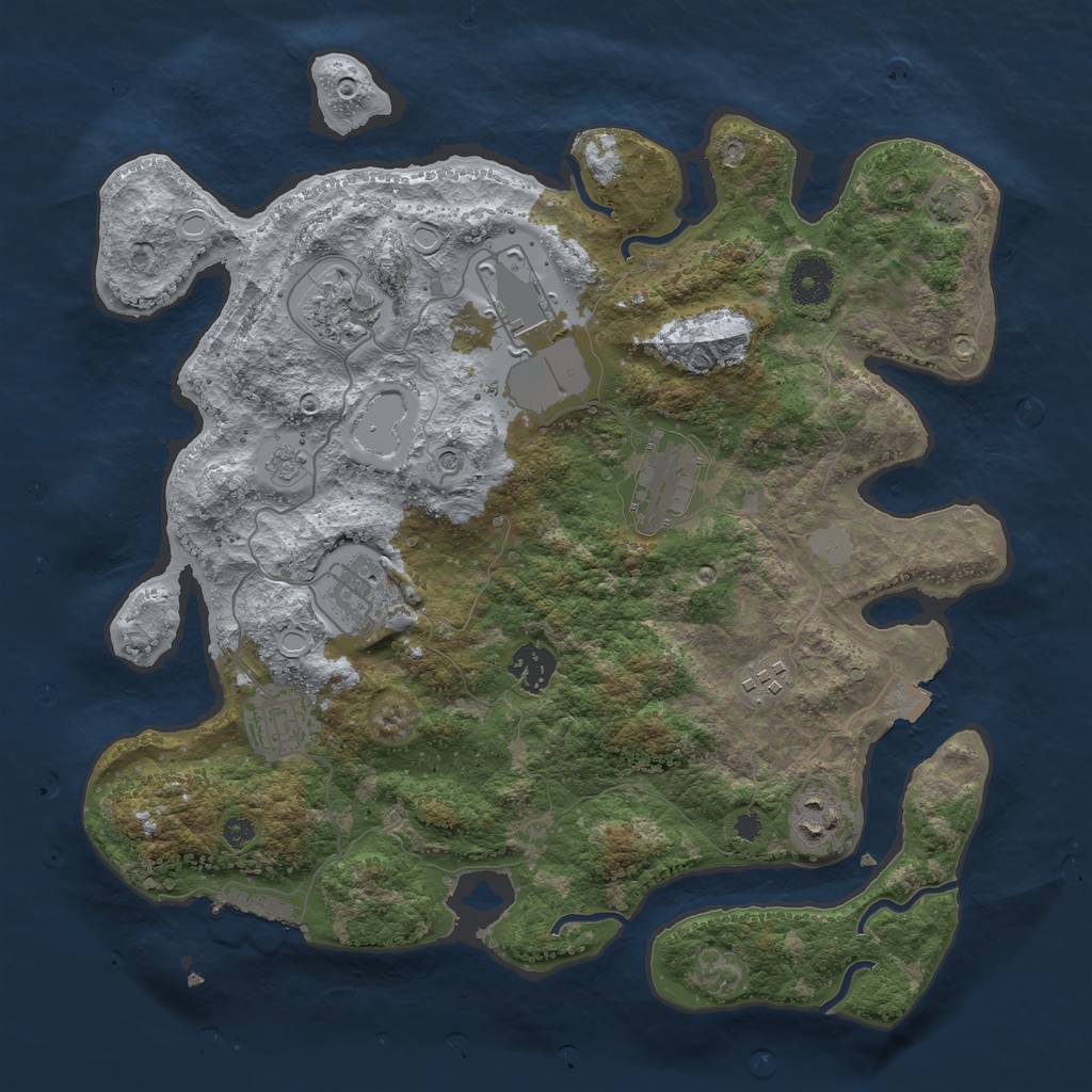 Rust Map: Procedural Map, Size: 3550, Seed: 63959939, 15 Monuments