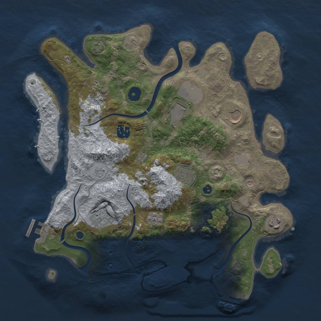 Rust Map: Procedural Map, Size: 3500, Seed: 496719678, 14 Monuments