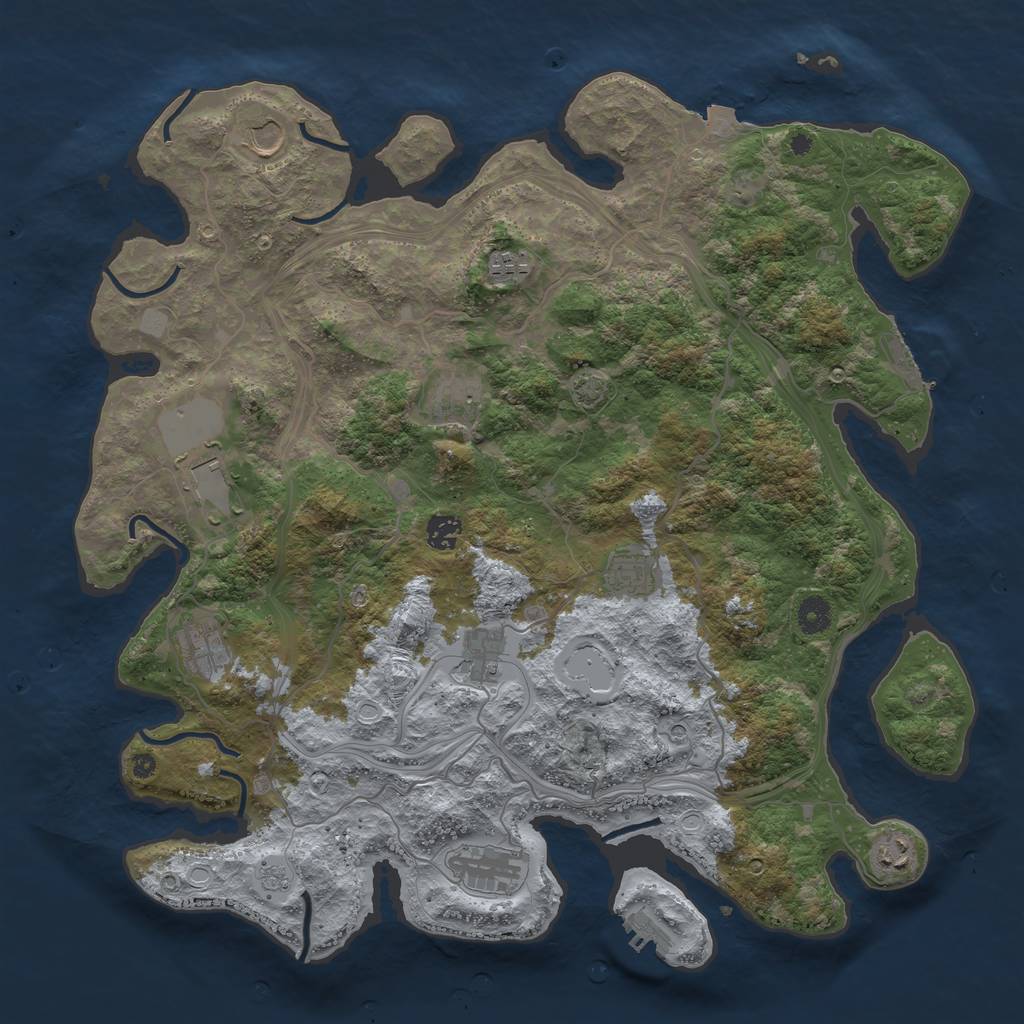 Rust Map: Procedural Map, Size: 4250, Seed: 14236528, 18 Monuments