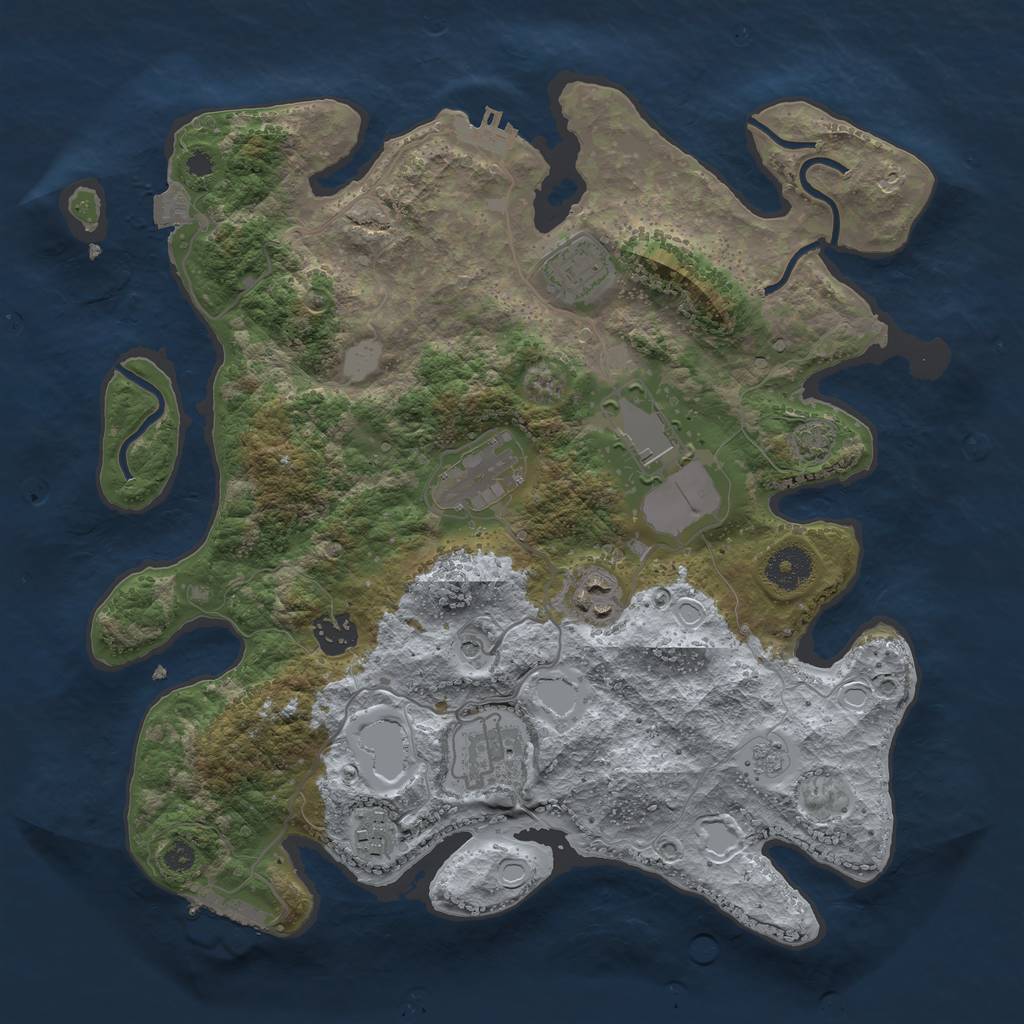 Rust Map: Procedural Map, Size: 3500, Seed: 1173032878, 15 Monuments