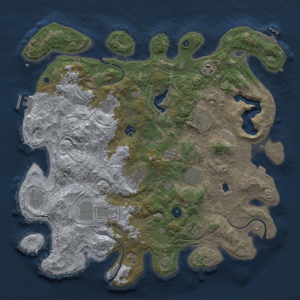 Rust Map: Procedural Map, Size: 4300, Seed: 51212296, 16 Monuments
