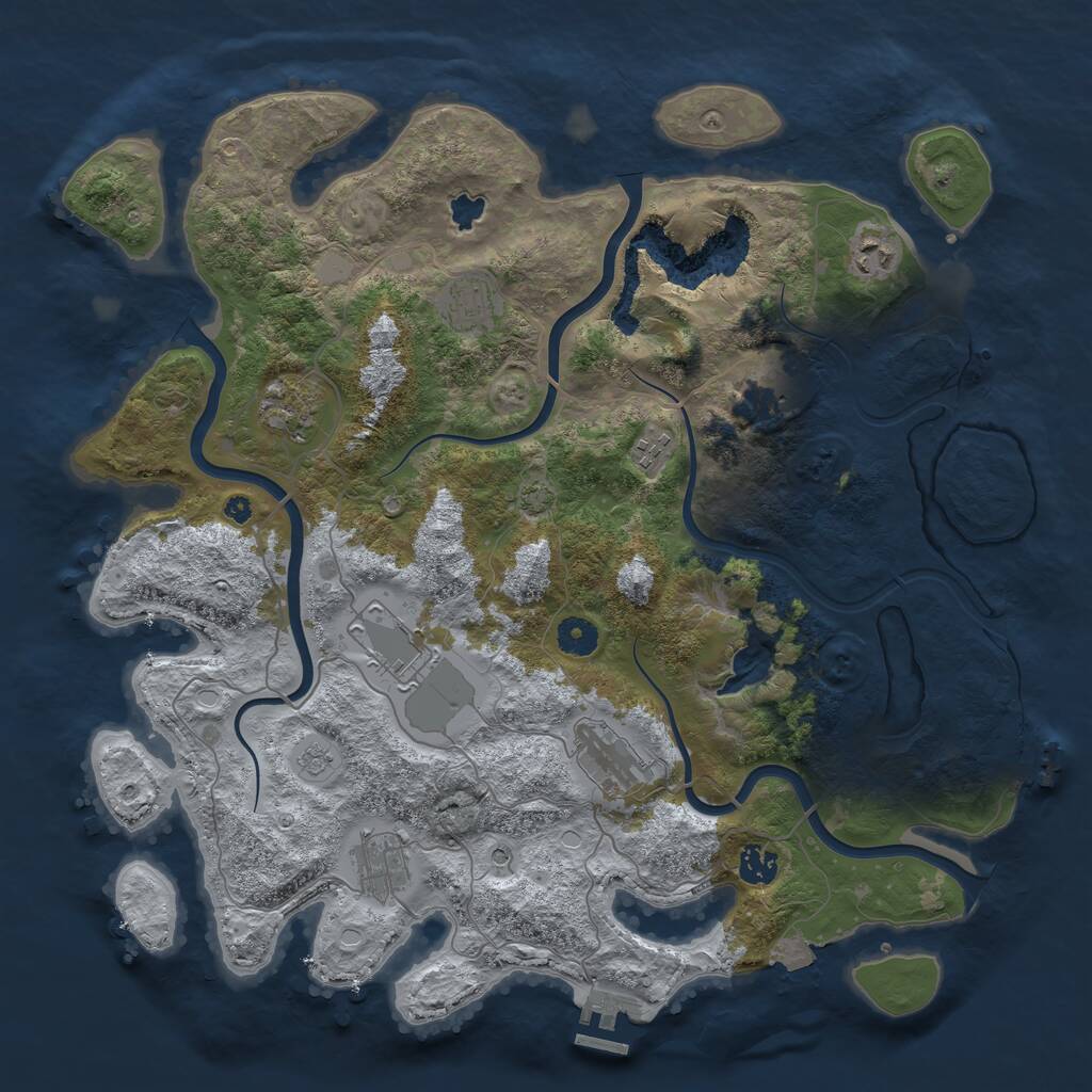 Rust Map: Procedural Map, Size: 4096, Seed: 1080833703, 15 Monuments
